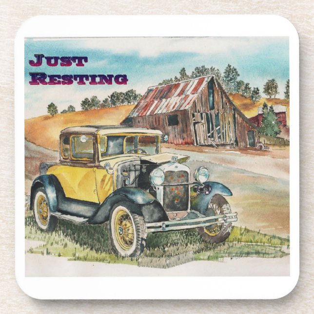 Just Resting Beverage Coaster (Front)