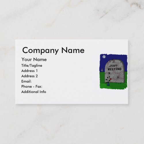 Just Resting Headstone Business Card