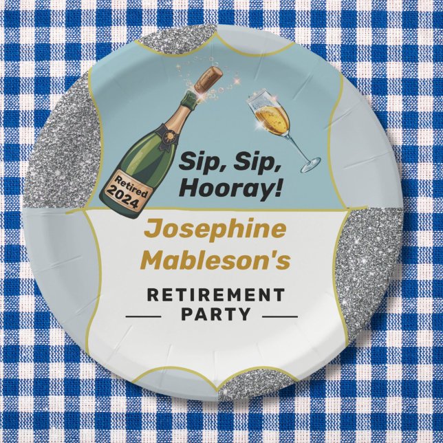 Just retired, retirement party accessories  paper plates (Creator Uploaded)