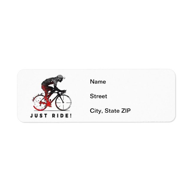 Just Ride! - A Cycling Design Label (Front)