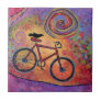 Just Ride and Fly Raven Riding Bicycle Ceramic Tile