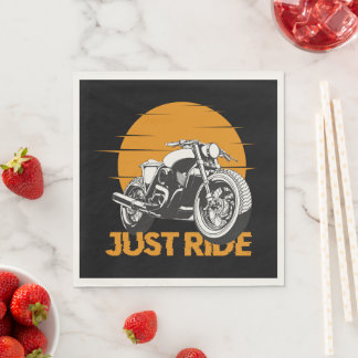 Just ride biker retro Paper & Party Napkins