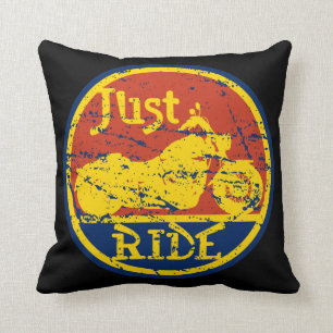 Just Ride Motorcycle Decorative Pillow
