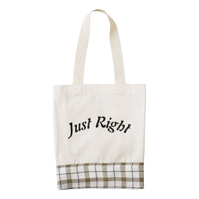 Just Right Zazzle HEART Tote Bag (Front)