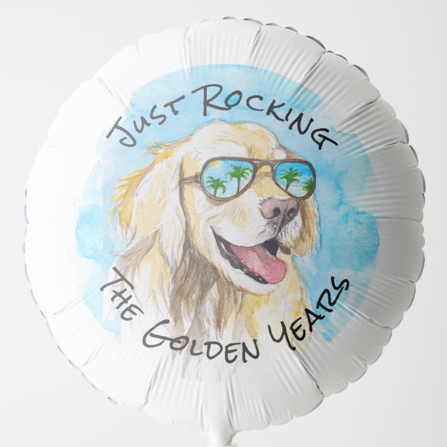 Just Rocking The Golden Years Funny Pun Retirement Balloon (Front)
