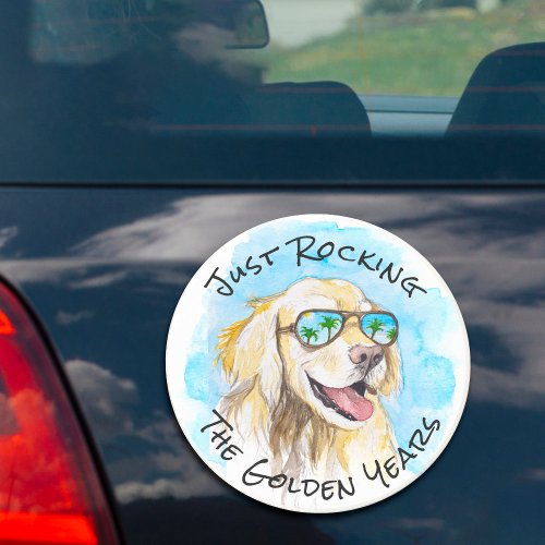 Just Rocking The Golden Years Funny Pun Retirement Car Magnet