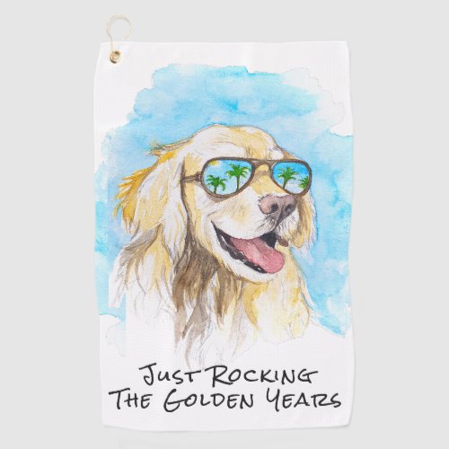 Just Rocking The Golden Years Funny Pun Retirement Golf Towel