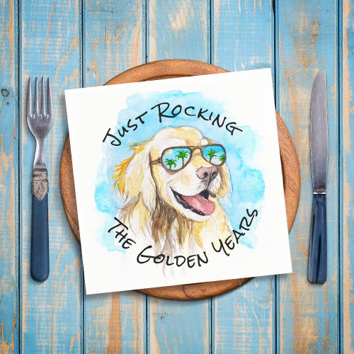 Just Rocking The Golden Years Funny Pun Retirement Napkins