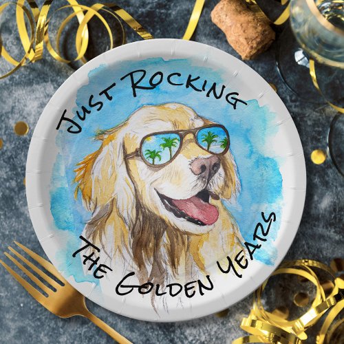 Just Rocking The Golden Years Funny Pun Retirement Paper Plates