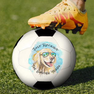 Just Rocking The Golden Years Funny Pun Retirement Soccer Ball