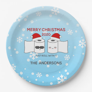 Just Roll With It Toilet Paper Funny Covid-19 Paper Plates