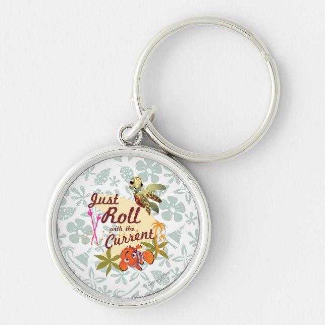 Just Roll with the Current Keychain (Front)