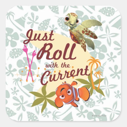 Just Roll with the Current Square Sticker