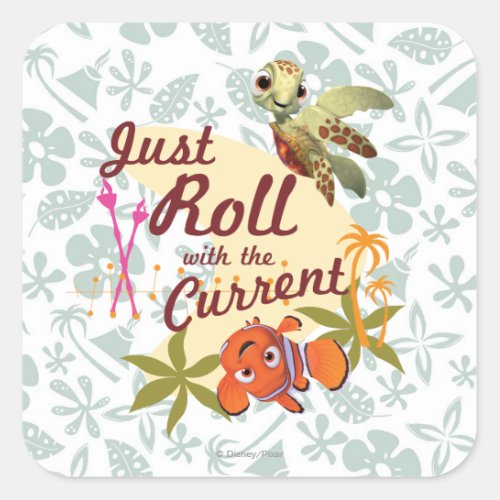 Just Roll with the Current Square Sticker