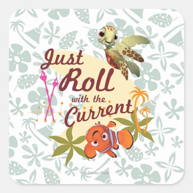 Just Roll with the Current Square Sticker (Front)