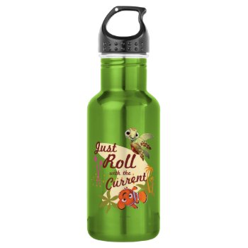 Just Roll With The Current Water Bottle by FindingDory at Zazzle