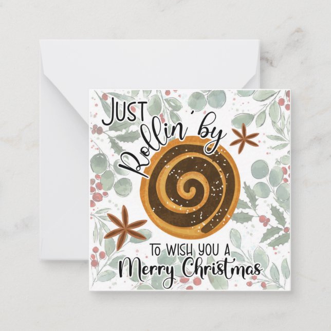 just Rollin by to wish you a merry Christmas  Note Card (Front)