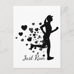 Just Run Custom Name Runners Marathon Racing Event Postcard