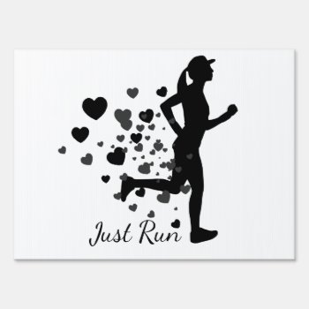 Just Run Custom Name Runners Marathon Racing Event Sign by countrymousestudio at Zazzle