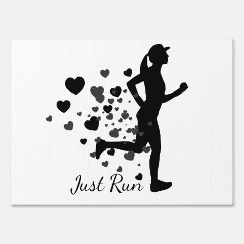 Just Run Custom Name Runners Marathon Racing Event Sign
