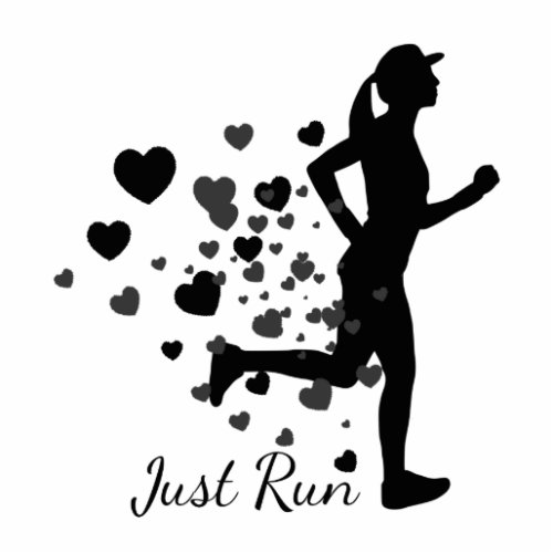 Just Run Motivational Inspirational Quote Women Cutout