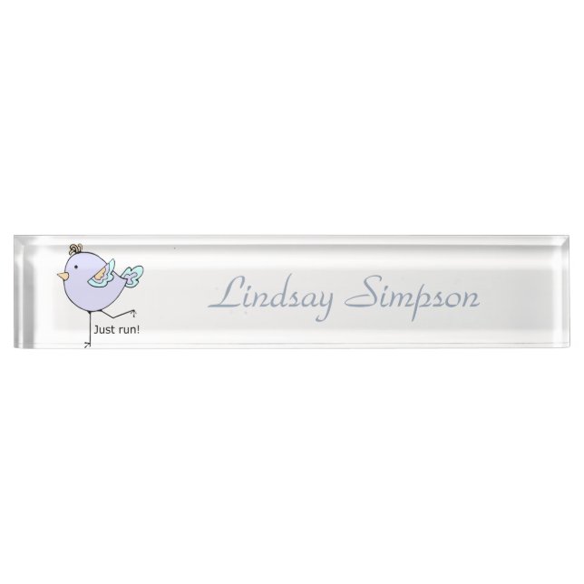 Just Run Motivational Quote for Running Fans Name Plate (Front)