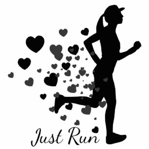 Just Run Runner's Quote Cute Running for Motivatio Cutout