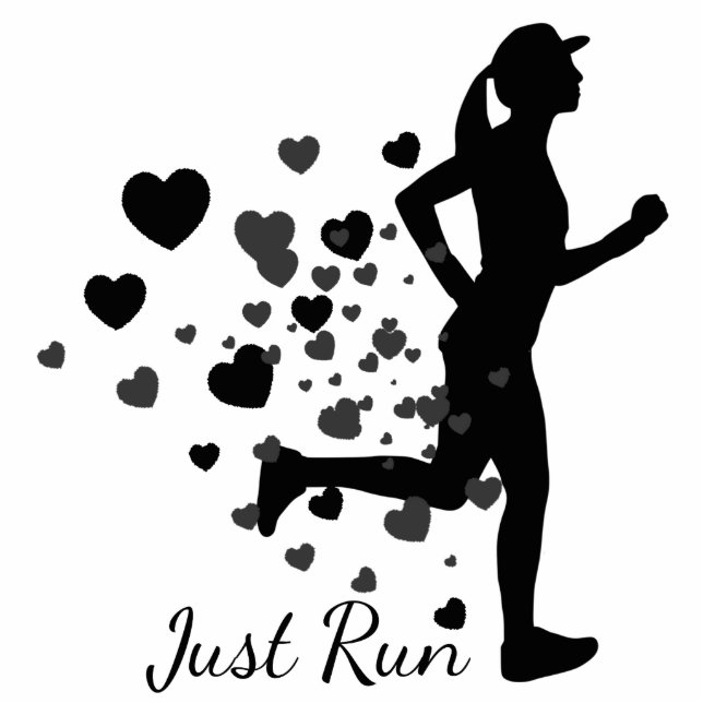 Just Run Runner's Quote Cute Running for Motivatio Cutout (Front)