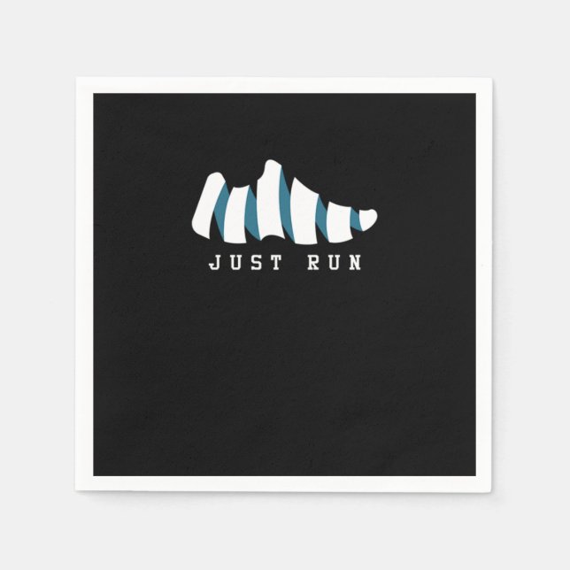 Just Run Running Shoes Cross Country Marathon Napkins (Front)