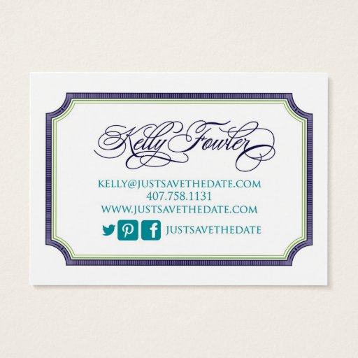 Customizable Just Save the Date Kelly Business Card Template