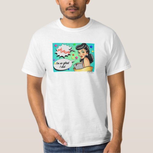 Just Say Gay Bettie Page retro pop comic T_Shirt