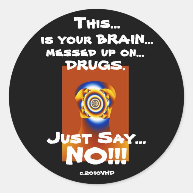 "Just Say NO!!!" Classic Round Sticker (Front)