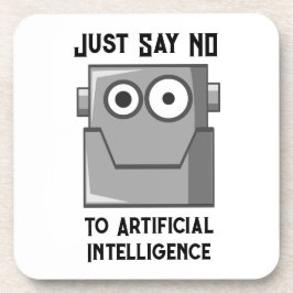 Just Say No to Artificial Intelligence Beverage Coaster
