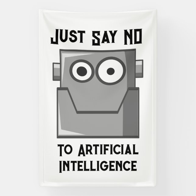 Just Say No to Artificial Intelligence Postcard Banner (Vertical)