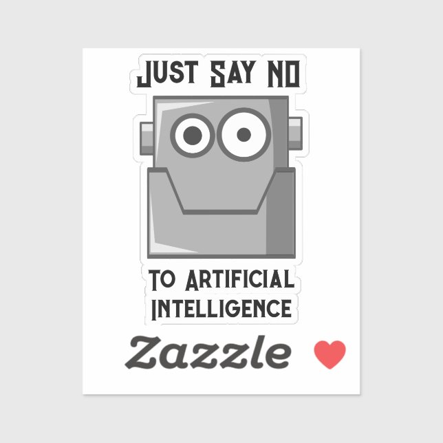 Just Say No to Artificial Intelligence Postcard Sticker (Sheet)