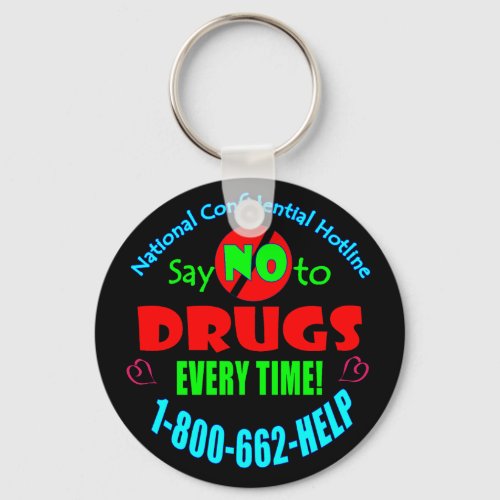 Just Say NO to Drugs Every Time Keychain