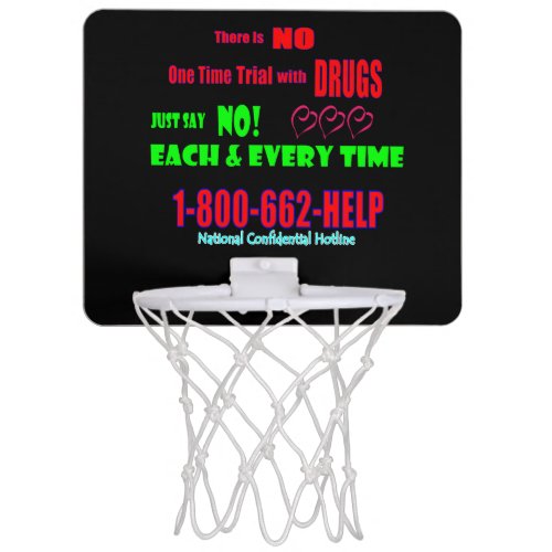 Just Say NO to Drugs Mini Basketball Hoop