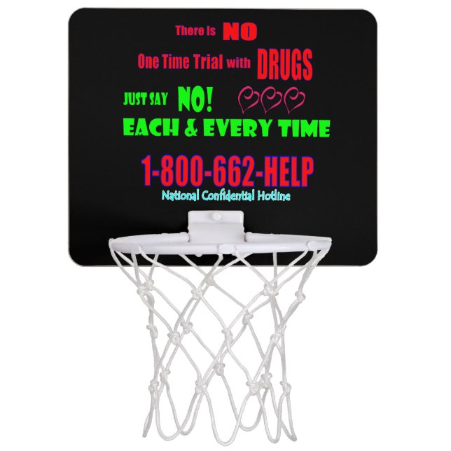 Just Say NO to Drugs Mini Basketball Hoop (Front)