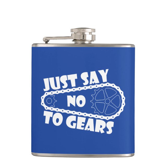 Just Say No To Gears Flask (Front)