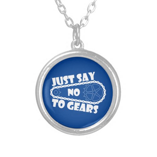 Just Say No To Gears Silver Plated Necklace