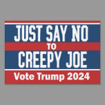 Just Say No to Sleepy Joe Funny Trump 2024 Sign