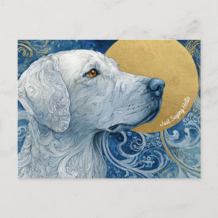 Just Saying Hello Dog Postcard