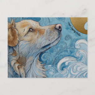 Just Saying Hello Dog Postcard