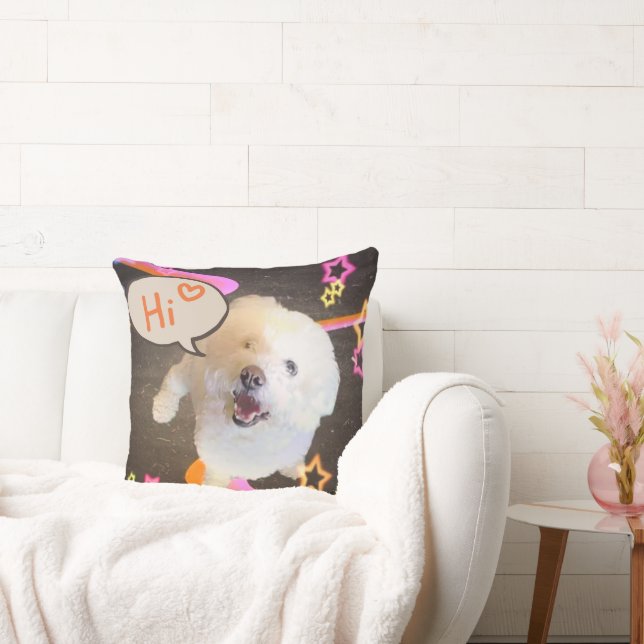 Just Saying "Hi" Throw Pillow (Couch)