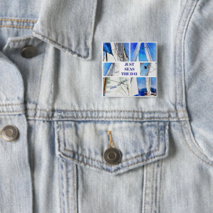 Just Seize The Day Fun Sailing Pun Collage Button