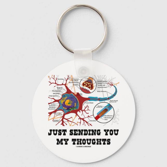 Just Sending You My Thoughts (Neuron / Synapse) Keychain (Front)