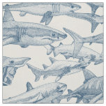 just sharks cobalt strong white fabric