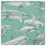 just sharks dark teal peppermint fabric