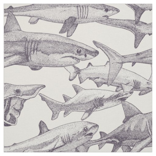 just sharks mulberry strong white fabric