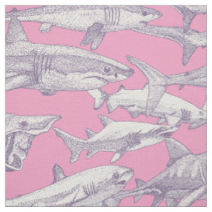 just sharks violet pastel magenta fabric